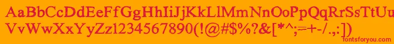 HandTIMES Font – Red Fonts on Orange Background