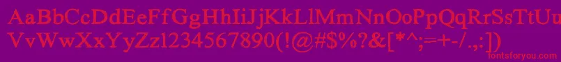 HandTIMES Font – Red Fonts on Purple Background