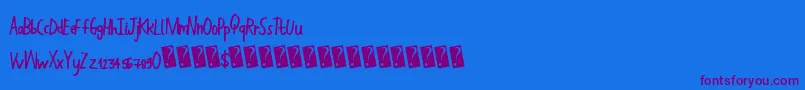 HandWork-Schriftart – Violette Schriften auf blauem Hintergrund