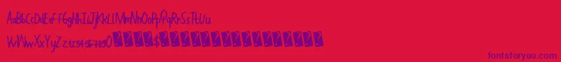 Шрифт HandWork – фиолетовые шрифты на красном фоне