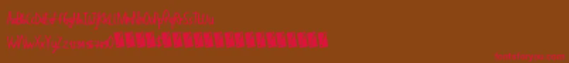 HandWork Font – Red Fonts on Brown Background