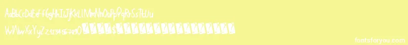 Fonte HandWork – fontes brancas em um fundo amarelo