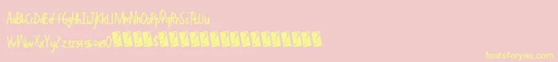 HandWork-Schriftart – Gelbe Schriften auf rosa Hintergrund