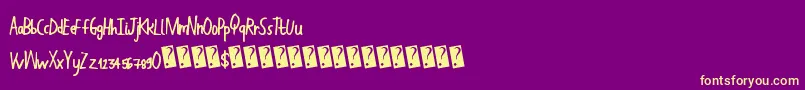 HandWork Font – Yellow Fonts on Purple Background