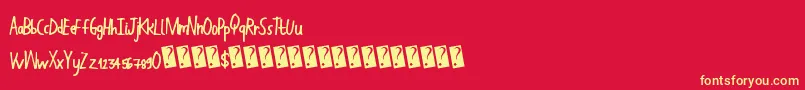 HandWork Font – Yellow Fonts on Red Background