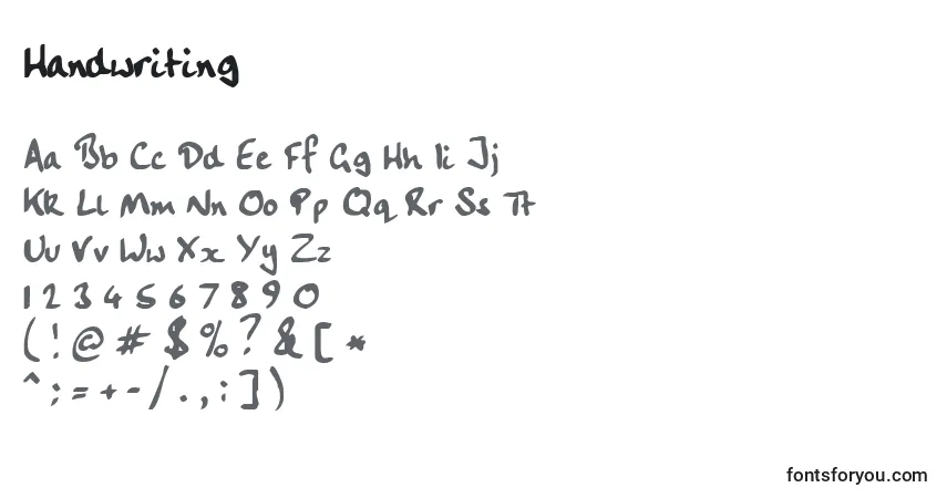 A fonte Handwriting (128967) – alfabeto, números, caracteres especiais