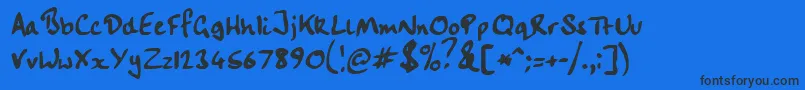 Handwriting-Schriftart – Schwarze Schriften auf blauem Hintergrund