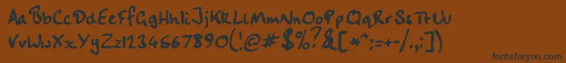 Handwriting Font – Black Fonts on Brown Background