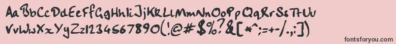 Fonte Handwriting – fontes pretas em um fundo rosa