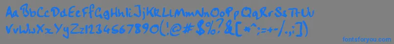 Handwriting-Schriftart – Blaue Schriften auf grauem Hintergrund