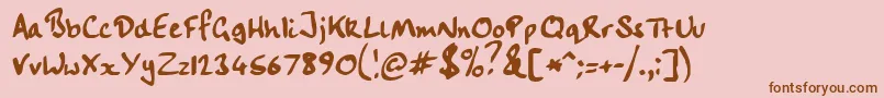 Handwriting Font – Brown Fonts on Pink Background