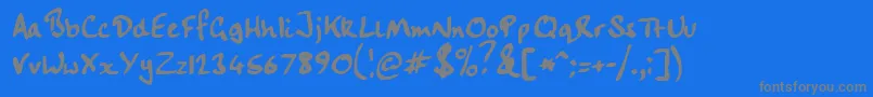 フォントHandwriting – 青い背景に灰色の文字