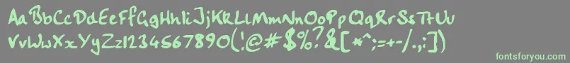 Handwriting Font – Green Fonts on Gray Background