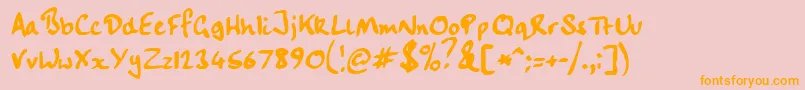 Handwriting Font – Orange Fonts on Pink Background