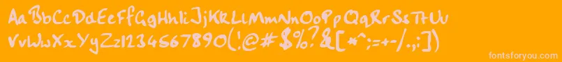 Handwriting Font – Pink Fonts on Orange Background