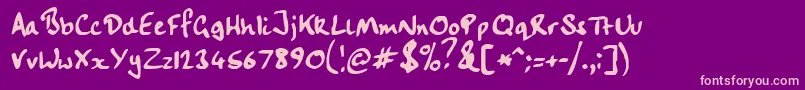 フォントHandwriting – 紫の背景にピンクのフォント