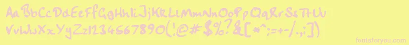 フォントHandwriting – ピンクのフォント、黄色の背景