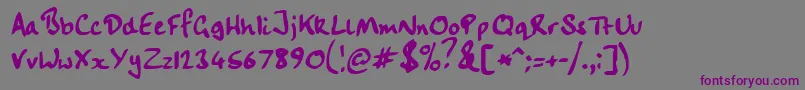 Handwriting-Schriftart – Violette Schriften auf grauem Hintergrund