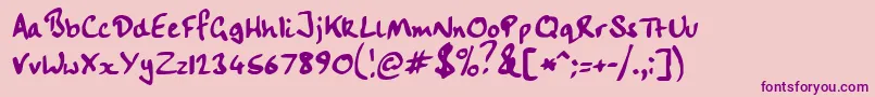 Шрифт Handwriting – фиолетовые шрифты на розовом фоне