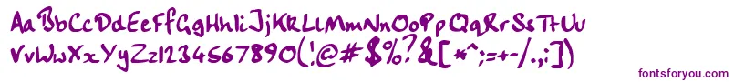 Czcionka Handwriting – fioletowe czcionki