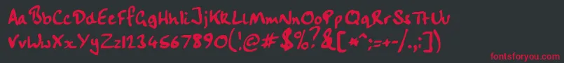 Fonte Handwriting – fontes vermelhas em um fundo preto