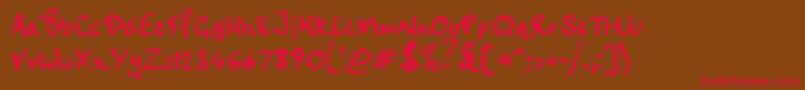 Handwriting-Schriftart – Rote Schriften auf braunem Hintergrund