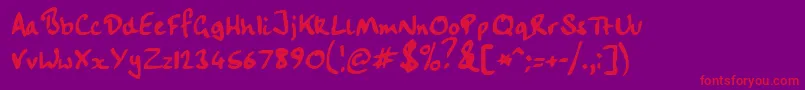 Шрифт Handwriting – красные шрифты на фиолетовом фоне