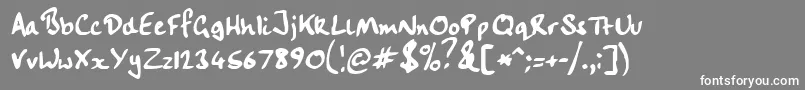 Handwriting Font – White Fonts on Gray Background