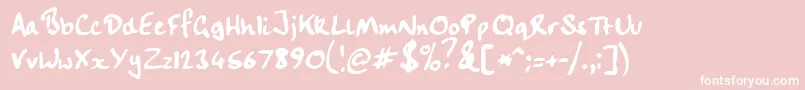 フォントHandwriting – ピンクの背景に白い文字