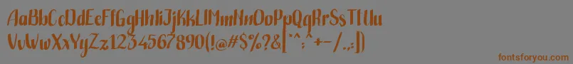 Handwritten Bold Font – Brown Fonts on Gray Background