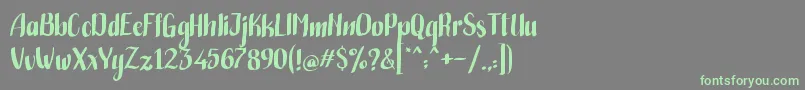 Handwritten Bold Font – Green Fonts on Gray Background