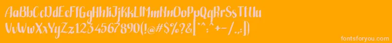 フォントHandwritten Bold – オレンジの背景にピンクのフォント