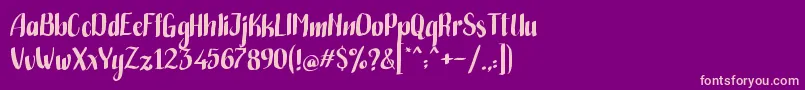 Handwritten Bold-Schriftart – Rosa Schriften auf violettem Hintergrund