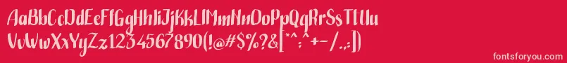フォントHandwritten Bold – 赤い背景にピンクのフォント