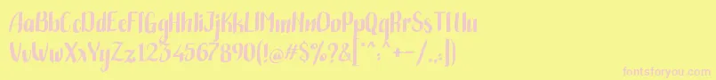 Handwritten Bold Font – Pink Fonts on Yellow Background