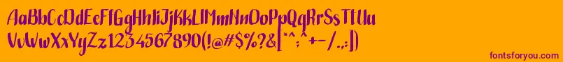 More about Handwritten Bold Font Handwritten Bold Font – Purple Fonts on Orange Background