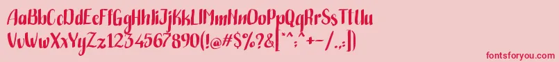 Handwritten Bold Font – Red Fonts on Pink Background