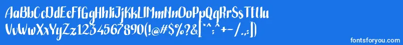 フォントHandwritten Bold – 青い背景に白い文字