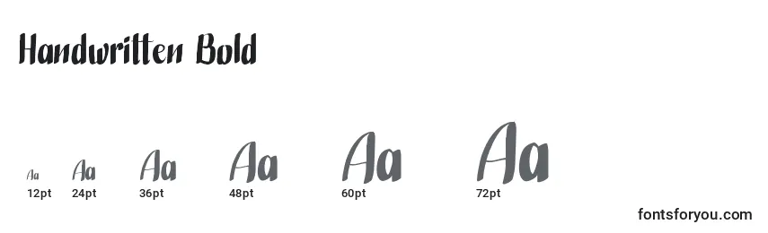 Größen der Schriftart Handwritten Bold