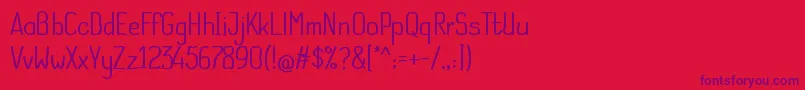 Handwritten Sans Font – Purple Fonts on Red Background