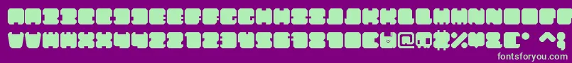 ShdTechnotypeRegular Font – Green Fonts on Purple Background