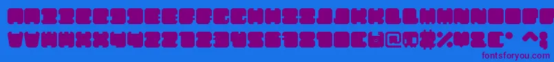 ShdTechnotypeRegular Font – Purple Fonts on Blue Background