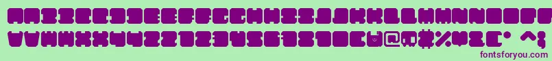 ShdTechnotypeRegular Font – Purple Fonts on Green Background