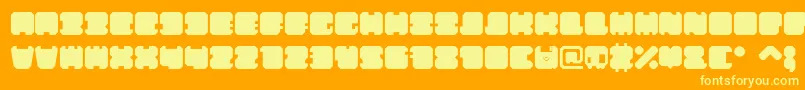 ShdTechnotypeRegular Font – Yellow Fonts on Orange Background