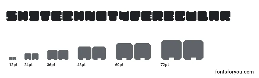ShdTechnotypeRegular Font Sizes