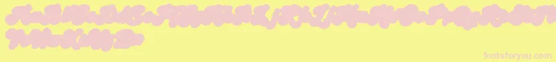 Handy Script Extrude Font – Pink Fonts on Yellow Background