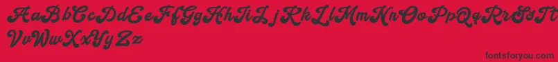 Czcionka Handy Script – czarne czcionki na czerwonym tle