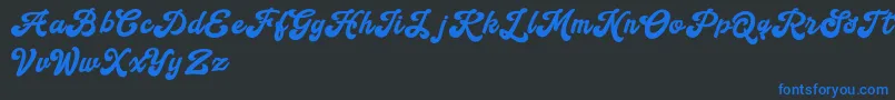Handy Script Font – Blue Fonts on Black Background