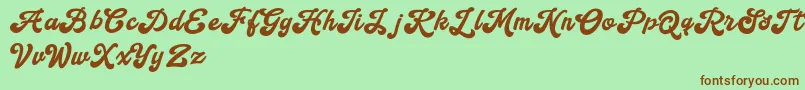 Handy Script Font – Brown Fonts on Green Background