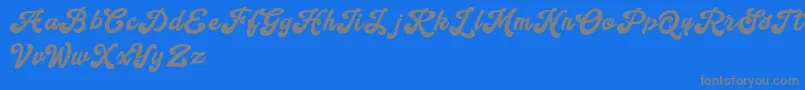 Handy Script Font – Gray Fonts on Blue Background